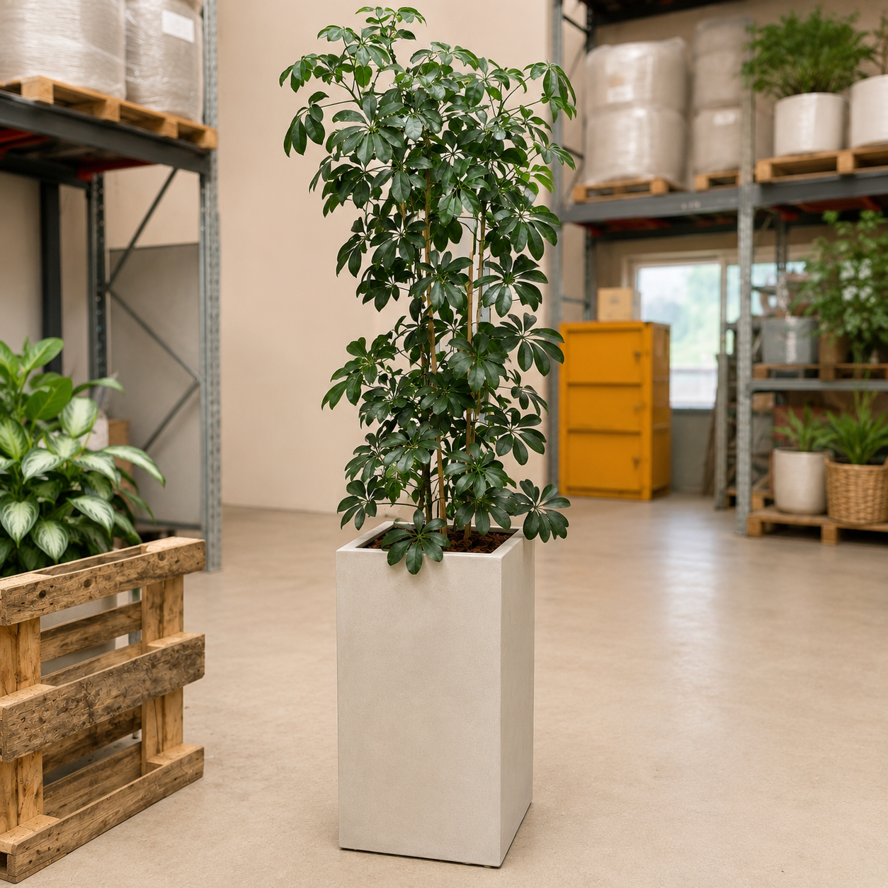 Second Hand Paraplyplante XL – Robust Grøn Plante med Professionelt Udtryk