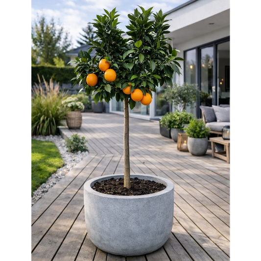 Appelsintræ (Citrus sinensis) i potte Ø24 – 130–150 cm høj