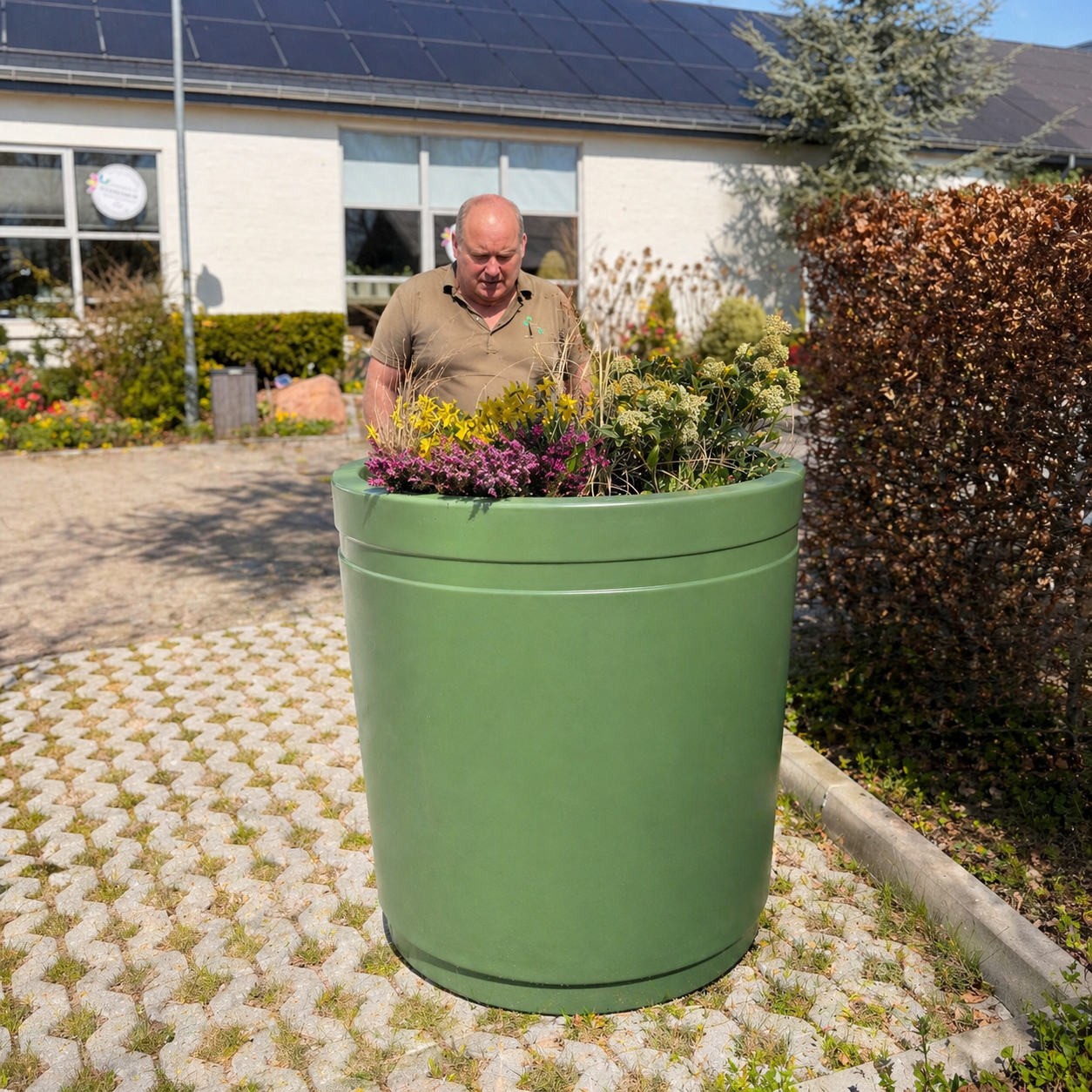 Second Hand Krukke – Lyng, Skimmia, Påskeliljer og Tørrede Græsser