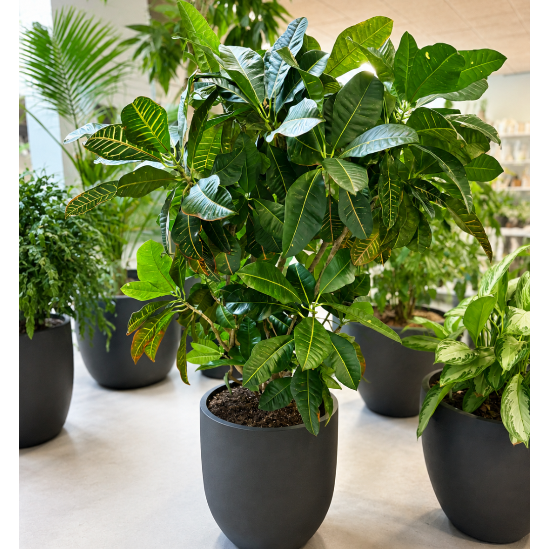 Second Hand Kæmpe Kroton – Codiaeum variegatum 'Petra' ca. 160 cm | Genbrugsplante