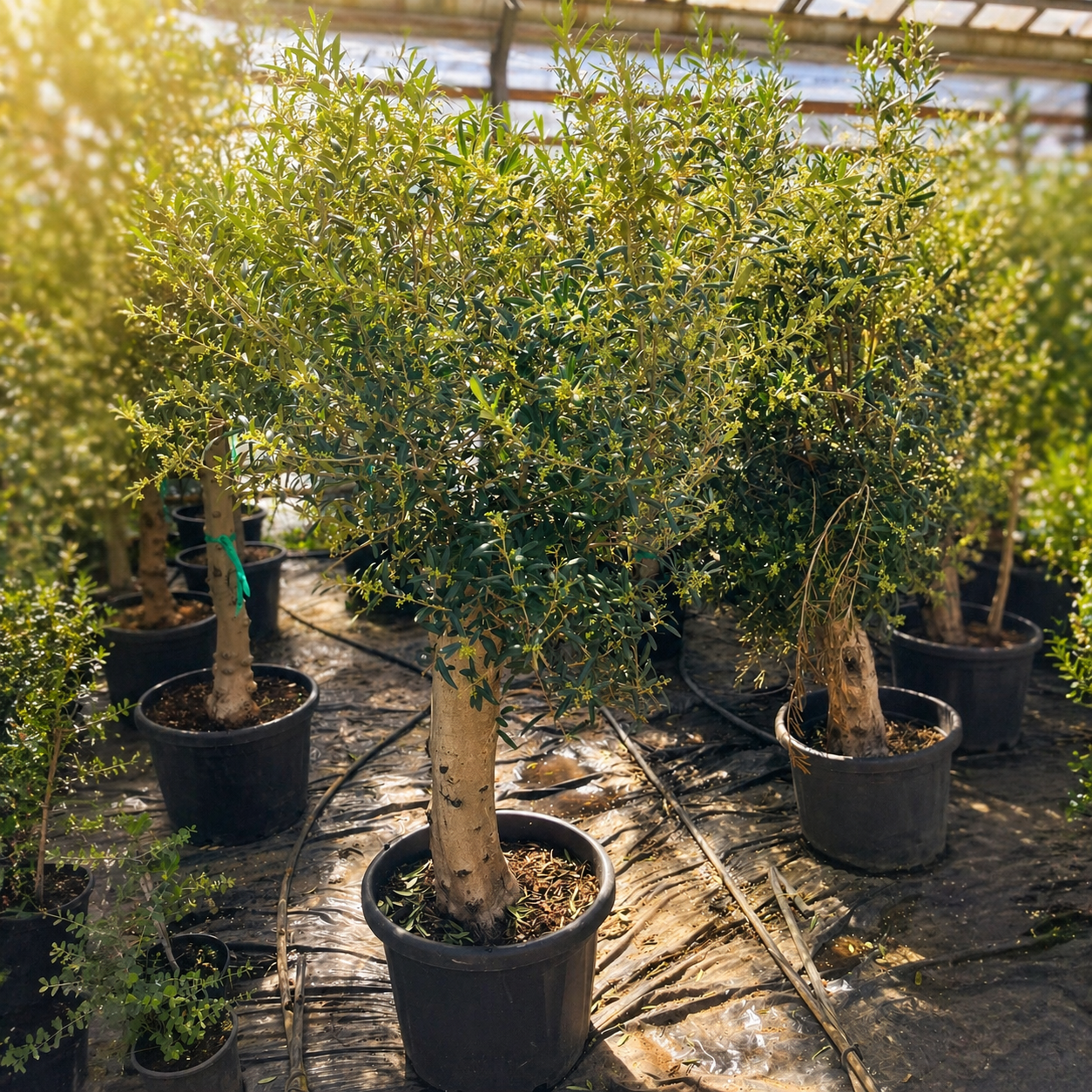 Vinterhårdfør Oliventræ – Ekstra Kraftig Stamme der Klarer Danske Vintre (Olea europaea, ca. 200 cm)