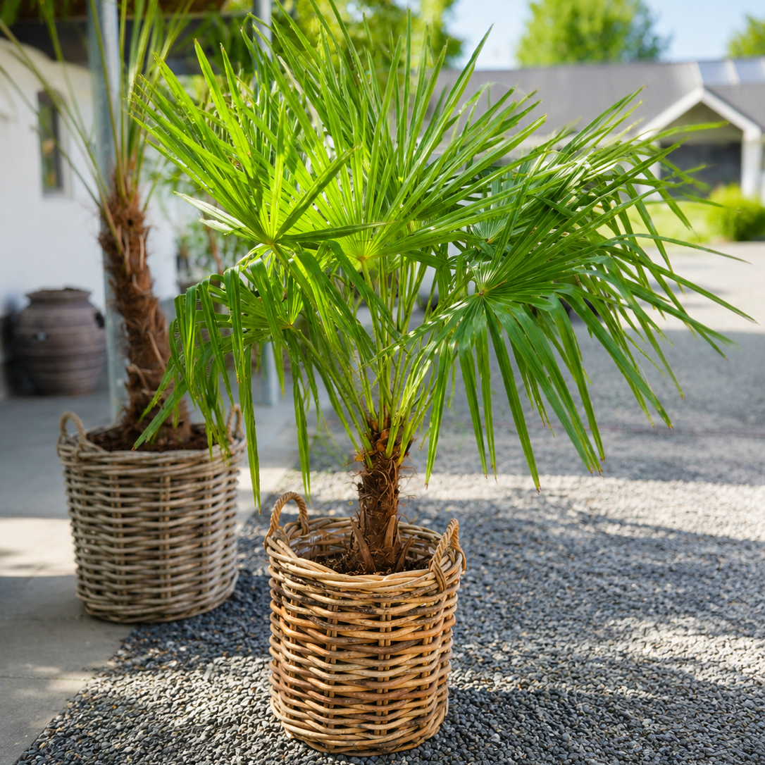 Second Hand Europæisk Dværgpalme – Chamaerops humilis ca. 180 cm | Genbrugsplante