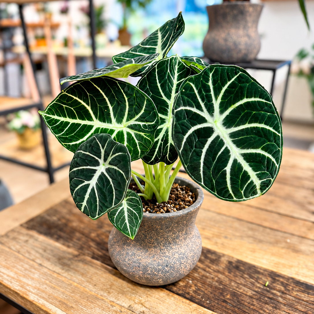 Second hand Alocasia Frydek 30-35 cm – fløjls-elefantøre