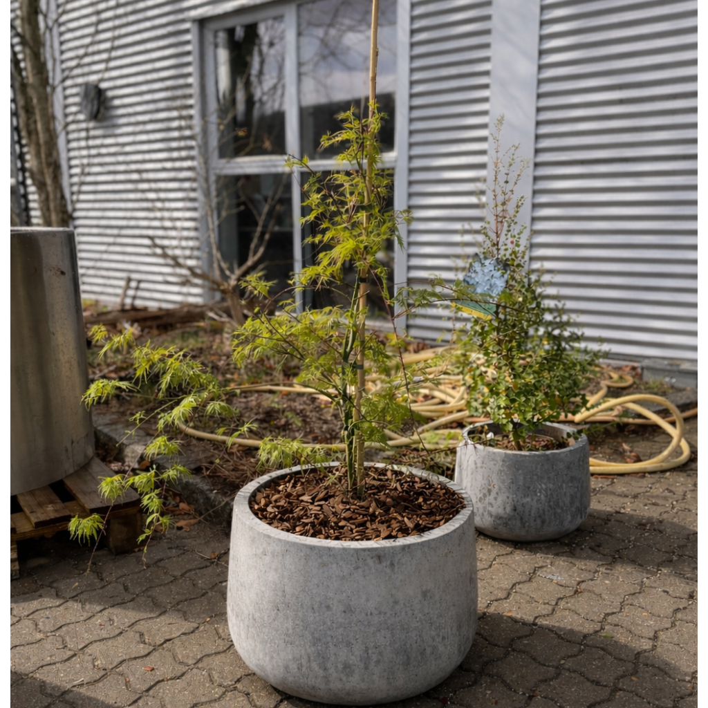 Second Hand Japansk Løn – Acer palmatum 120 cm i Cementkrukke fra Århus