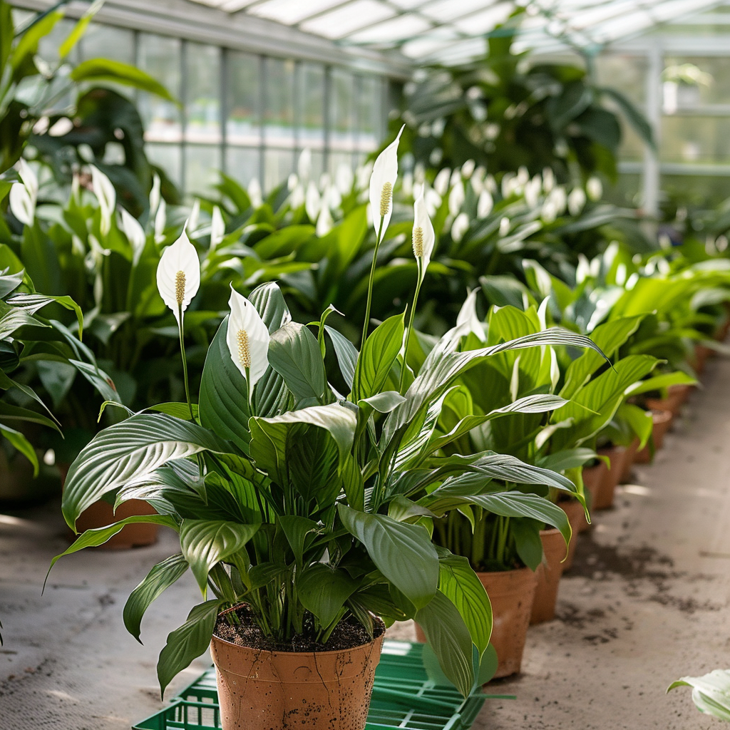Fredslilje (Spathiphyllum) – elegant grøn plante med hvide blomster
